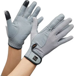 Produktbild von Premier Equine Bordoni Reithandschuhe aus Leder Grau Unisex Größe L