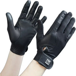 Produktbild von Premier Equine Bordoni Reithandschuhe aus Leder und Mesh Schwarz Unisex Größe M