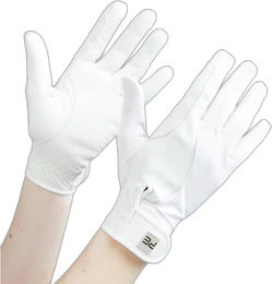 Produktbild von Premier Equine Bordoni Reitturnierhandschuhe aus Leder und Mesh in Weiß Unisex Größe L