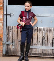 Produktbild von Premier Equine Brava Reithose Full Grip für Mädchen in Blau