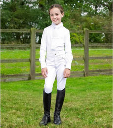 Produktbild von Premier Equine Brava Reithose Mädchen mit Full Grip in Weiß