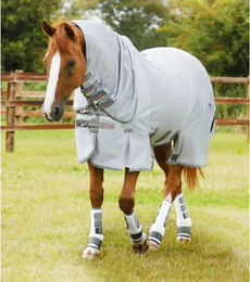 Produktbild von Premier Equine Bug Buster Insektschutzdecke für Ponys aus Polyester in Grau und Silber