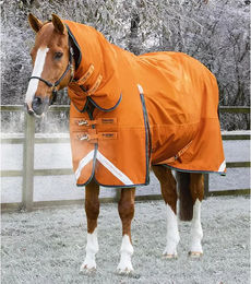 Produktbild von Premier Equine Buster Combo 400g Wasserdichte Outdoor-Pferdedecke mit Halsteil in Orange