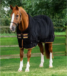 Premier Equine Buster Continental Trocknende Fleece Decke für Pferde in Schwarz - 280 g – Bild 1 von 4