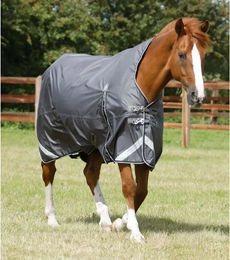 Produktbild von Premier Equine Buster Hardy Wasserdichte Outdoor-Pferdedecke aus Nylon in Grau