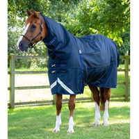 Produktbild von Premier Equine Buster Storm Classic wasserdichte Outdoor-Decke für Pferde mit Halsteil in Blau