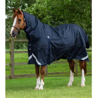 Produktbild von Premier Equine Buster Storm Classic Wasserdichte Outdoor-Pferdedecke mit Halsteil in Blau