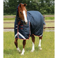 Produktbild von Premier Equine Buster Storm Wasserdichte Outdoor-Pferdedecke mit Halsteil in Blau - 200 g
