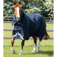 Produktbild von Premier Equine Buster Wasserdichte Outdoor-Decke mit Halsteil aus Nylon in Blau