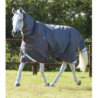 Produktbild von Premier Equine Buster Wasserdichte Outdoor-Decke mit Halsteil aus Nylon in Grau