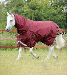 Premier Equine Buster Wasserdichte Outdoor-Pferdedecke mit Halsteil in Rot - 400 g – Bild 1 von 5