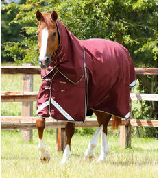 Premier Equine Buster Wasserdichte Outdoor-Pferdedecke mit Halsteil in Rot – Bild 1 von 6