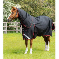 Produktbild von Premier Equine Buster Wasserdichte Outdoor-Pferdedecke mit Halsteil in Schwarz 198 cm