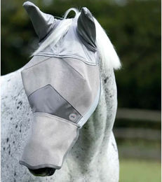 Produktbild von Premier Equine Buster Xtra Fliegenmaske für Pferde aus Polyester in Grau Silber Grösse XS