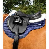 Produktbild von Premier Equine Capella Close Contact Sattelunterlage aus Merinowolle für Dressur und Springen in Navy/Natur