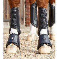 Produktbild von Premier Equine Carbon Tech Air Cooled Vorderbeingamaschen für Pferde aus Kunstleder Schwarz Größe M