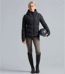 Produktbild von Premier Equine Casella Damen Reitjacke mit Kapuze wasserabweisend Schwarz
