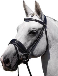 Produktbild von Premier Equine Castello Anatomischer Sattelgurt aus Leder in Schwarz XFull