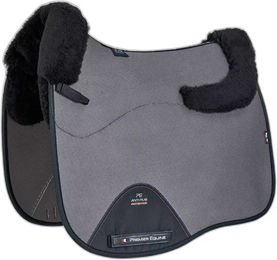 Premier Equine CC Air-Tech Square Antischlag Sattelunterlage für Pferde aus Merinowolle in Grau – Bild 1 von 2
