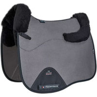 Produktbild von Premier Equine CC Air-Tech Square Antischlag Sattelunterlage für Pferde aus Merinowolle in Grau
