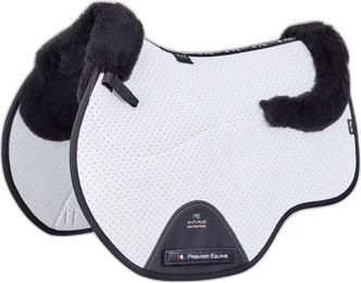 Premier Equine CC Air-Tech Square Stoßfeste Matte aus Merinowolle für Pferde in Weiß – Bild 1 von 3