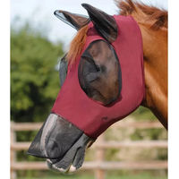 Produktbild von Premier Equine Comfort Tech Xtra Lycra Fliegenmaske für Pferde in Rot Größe M