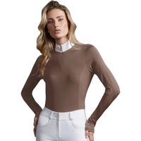 Produktbild von Premier Equine Cristalli Turnierpolo mit langen Ärmeln für Damen in Braun