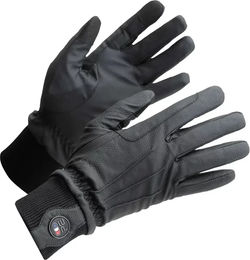 Produktbild von Premier Equine Dajour Reithandschuhe für Damen und Herren aus Kunstleder wasserdicht Winter Schwarz XL
