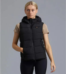 Produktbild von Premier Equine Damen Steppweste mit Kapuze Schwarz