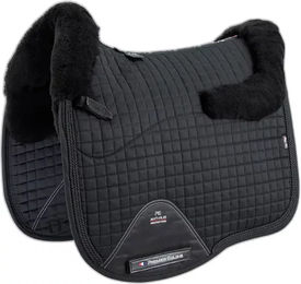 Premier Equine Dressurmatte Sattelpad für Ponys in Schwarz mit Wollanteil – Bild 1 von 3