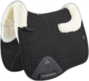 Premier Equine Dressurmatte Sattelpad für Ponys mit Wollanteil in Schwarz und Natur – Bild 1 von 3