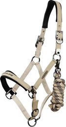 Produktbild von Premier Equine Duco Nylonhalfter für Ponys in Grau und Beige