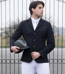 Produktbild von Premier Equine Enzo Reitturnierjacke für Herren in Schwarz Größe 34