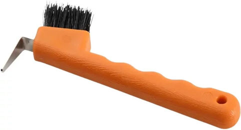 Premier Equine Ergonomischer Hufauskratzer mit Nylonbürste für Pferde – Bild 1 von 2