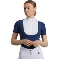 Produktbild von Premier Equine Famosa Turnier-Reitbluse für Damen in Blau und Weiß