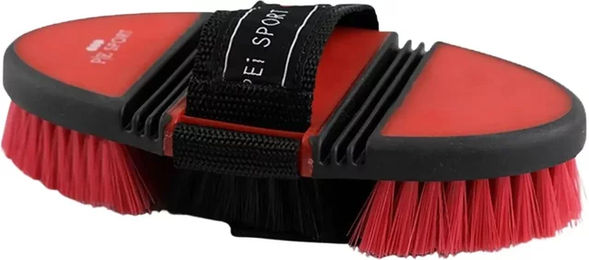 Premier Equine Flexible weiche Bürste für Pferde in Schwarz und Rot – Bild 1 von 2