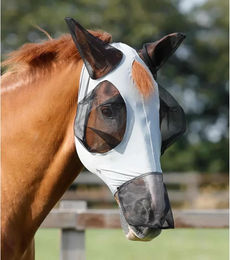 Premier Equine Fliegenmaske Comfort Tech Xtra Lycra für Pferde Größe M Grau – Bild 1 von 2