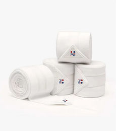 Premier Equine Gamaschen aus Fleece in Weiß 4er Pack für Pferde – Bild 1 von 3