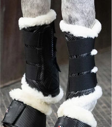 Premier Equine Gamaschen für Pferde mit Wollfutter Air-Tech Techno aus Nylon in Schwarz Größe M – Bild 1 von 6