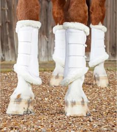 Premier Equine Gamaschen für Pferde mit Wollfutter Air-Tech Techno in Weiß XL – Bild 1 von 5