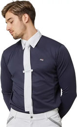 Produktbild von Premier Equine Giulio Reitshirt für Herren aus Baumwolle Blau Größe L