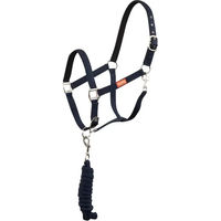 Produktbild von Premier Equine Halfter und Longiergurt Set aus Nylon für Pferde in Blau