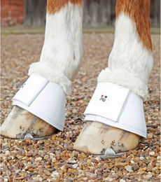 Premier Equine Klauenschutz Gamaschen Carbon Tech Techno Wool für Pferde Weiß Größe M – Bild 1 von 4