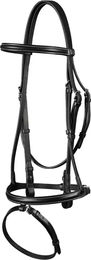 Produktbild von Premier Equine Kombiniertes Reithalfter aus Leder für Pferde in Schwarz