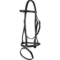 Produktbild von Premier Equine Kombiniertes Reithalfter aus Leder für Pferde in Schwarz