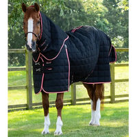 Produktbild von Premier Equine Lucanta Stalldecke mit Halsteil in Schwarz aus Polyester - 450 g