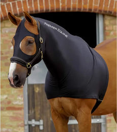 Produktbild von Premier Equine Lycra Hals- und Kopfschutz für Pferde in Schwarz Größe S