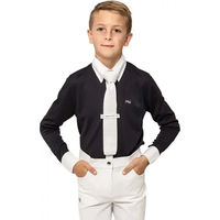 Produktbild von Premier Equine Mini Antonio Reitturnierhemd für Kinder aus Baumwolle Blau 11/12 Jahre