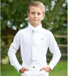 Produktbild von Premier Equine Mini Antonio Reitturnierhemd für Kinder aus Baumwolle Weiß
