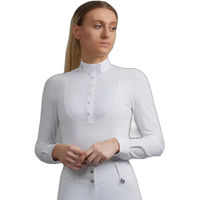 Produktbild von Premier Equine Navarra Wettkampf-Reitbluse für Damen mit langen Ärmeln Weiß Größe 44